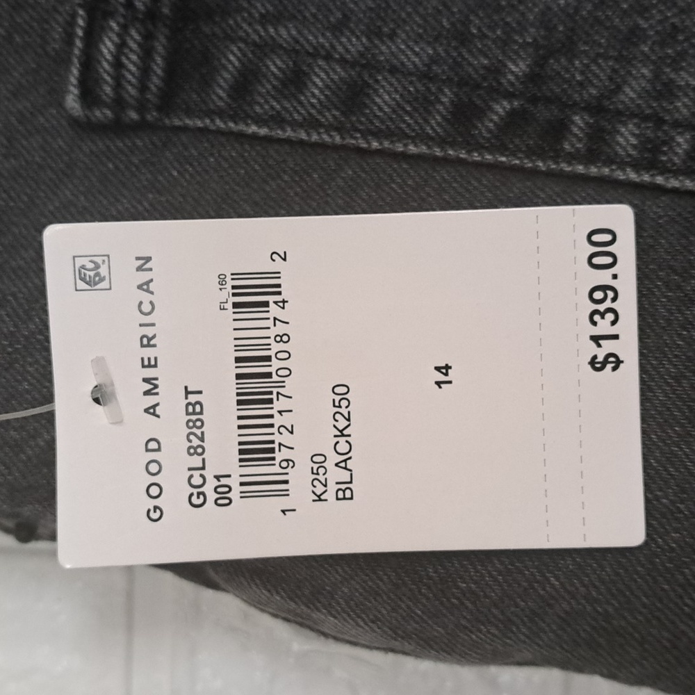 Good American Good Classic High-Rise Jeans Black Wash 14 - Picture 9 of 12